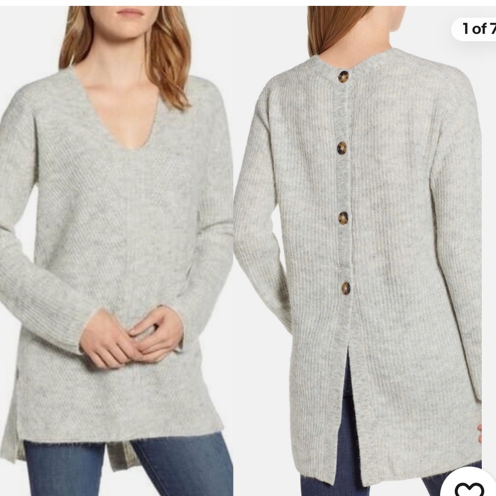 Point Sur J Crew slouchy open button back sweater